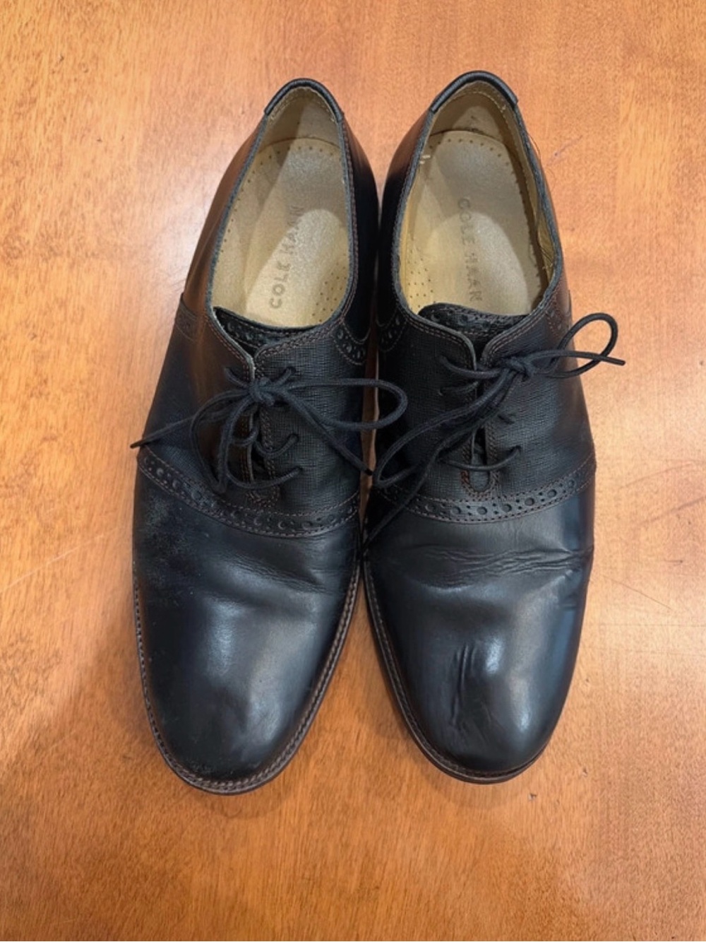 Cole Haan Black Leather Men’s Oxford Derby Shoes